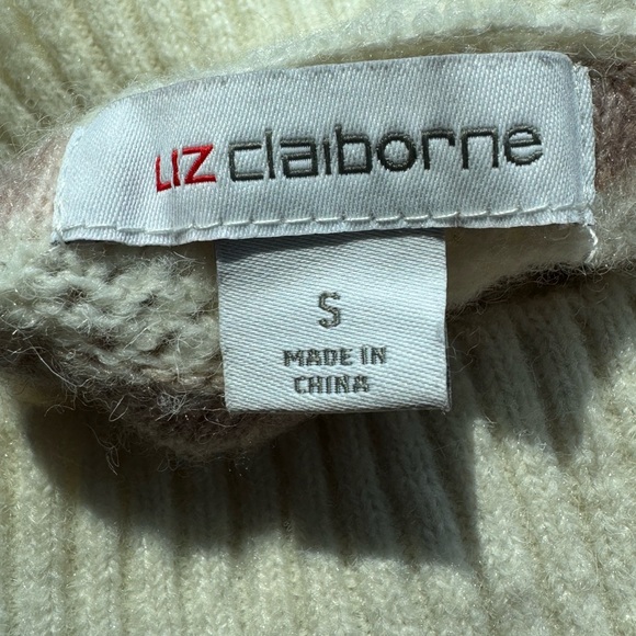 𝐋𝐢𝐳 𝐂𝐥𝐚𝐢𝐛𝐨𝐫𝐧𝐞 𝐏𝐢𝐧𝐤 𝐒𝐭𝐫𝐢𝐩𝐞𝐝 𝐒𝐰𝐞𝐚𝐭𝐞𝐫 - Picture 3 of 4